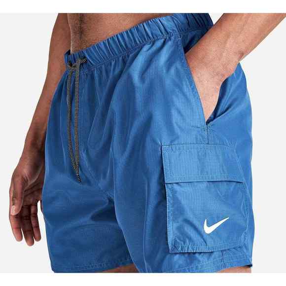 MEN'S NIKE PACKABLE CARGO VOLLEY 5-INCH SWIM SHORTS BLUE SIZE EXTRA LARGE - Picture 1 of 6